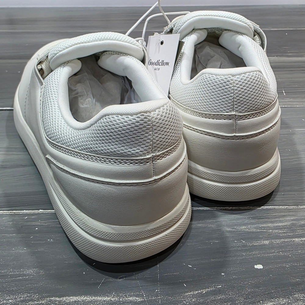 Goodfellow & Co Men's Scout Sneakers White Low Top Faux Leather Size 7 - Picture 7 of 9